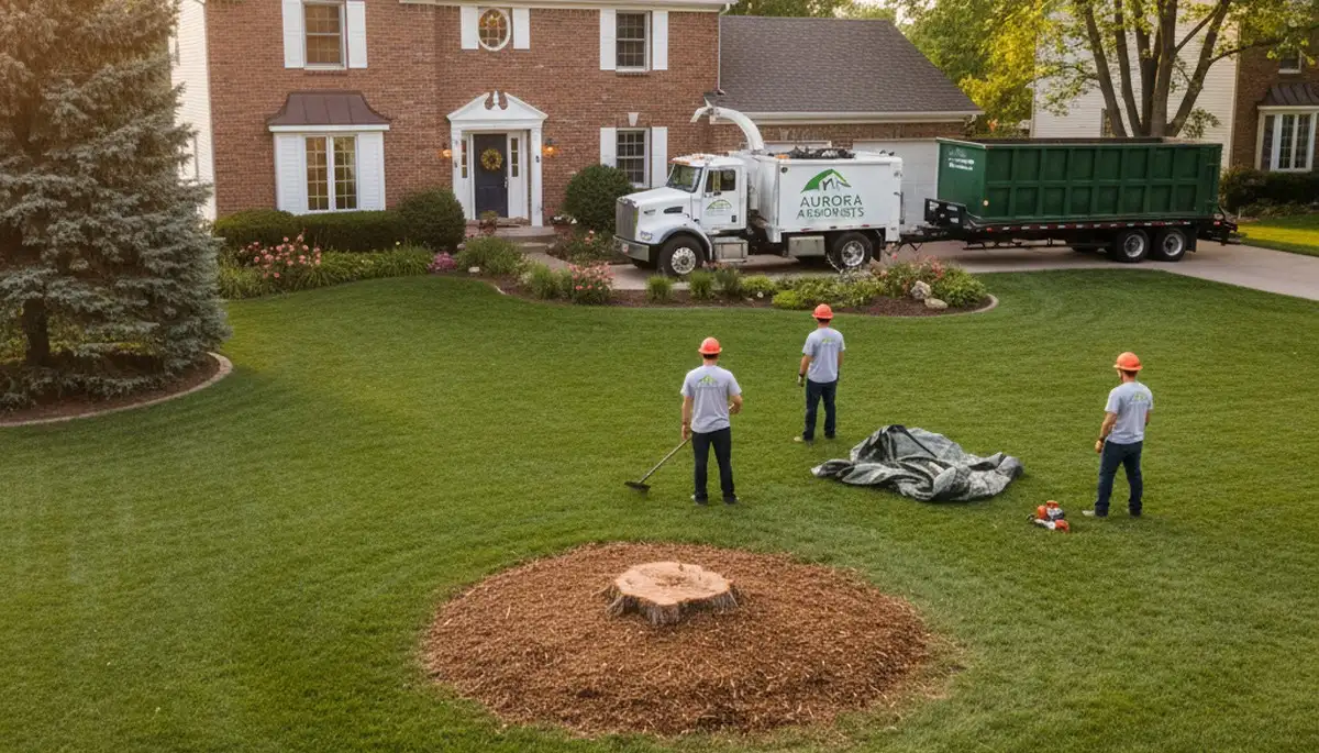 Emergency tree removal cleanup in Aurora, IL restoring property safety after storm damage