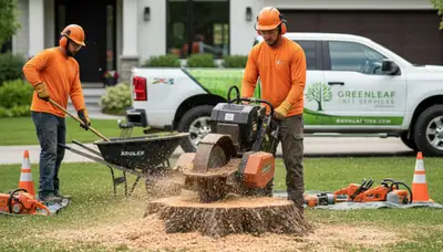Professional stump removal service in Aurora, IL restoring Fox Valley lawns by Chop Chop Tree