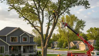 Professional tree removal service in Aurora IL by certified arborists