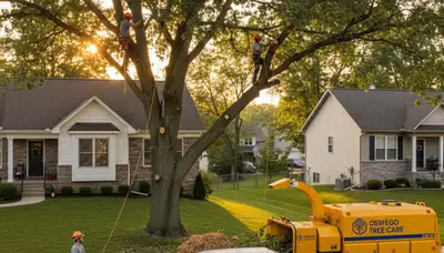 Professional tree removal service in Aurora, IL safely clearing residential and commercial trees