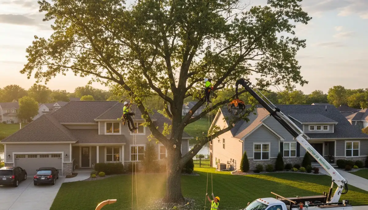 Professional tree removal service in Aurora, IL by certified arborists